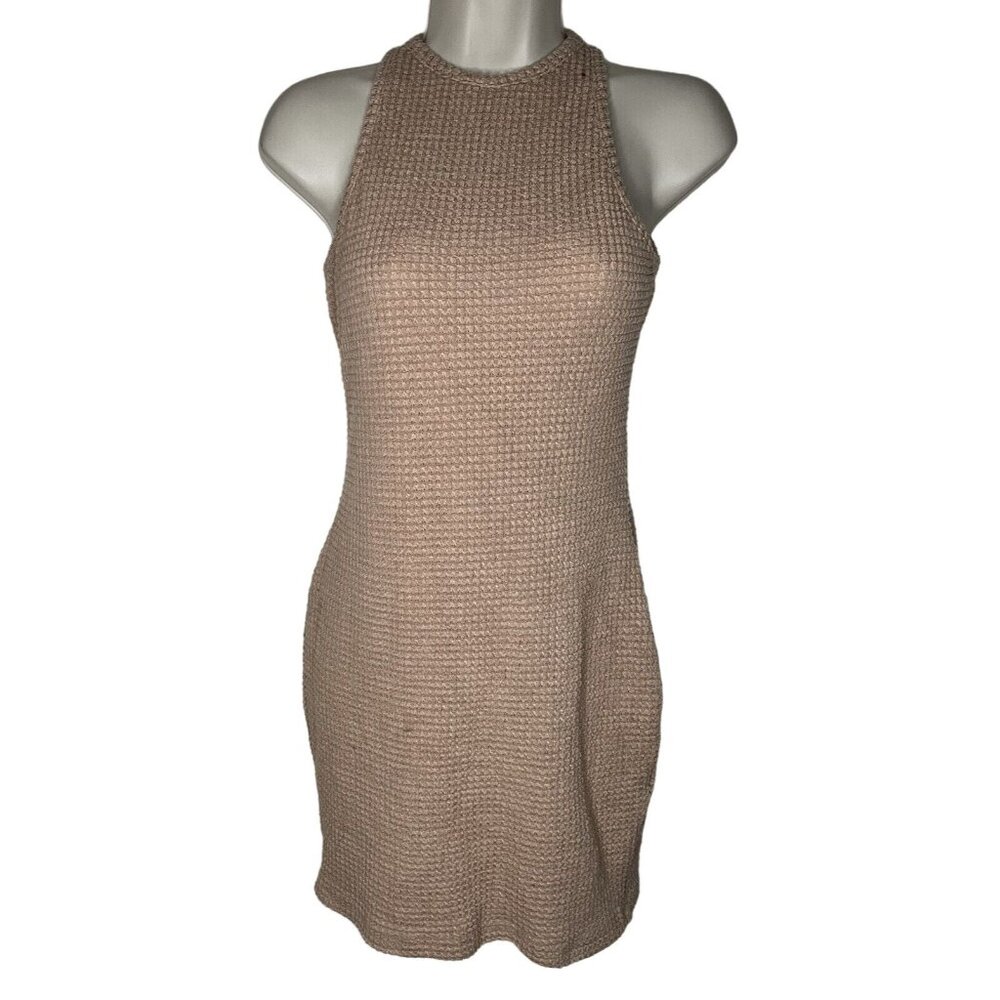 Shein Womens Mini Dress Beige Size Médium (6)  sleeveless long neck
